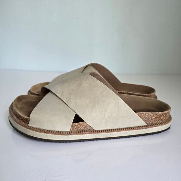 Free People Sidelines Crossover Slide Sandals 7.5 Dove Gray Beach Summer Comfort - Picture 5 of 9